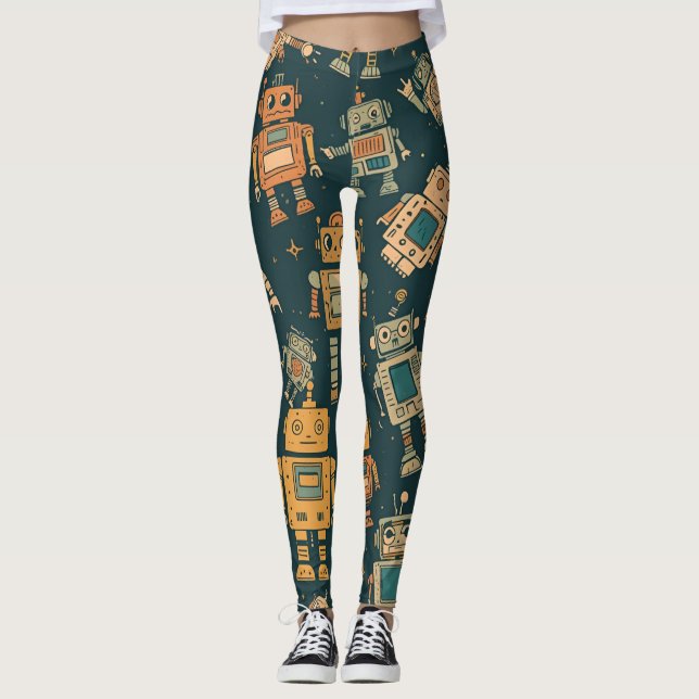 Robotermuster-Leggings – Geschenk für junge Techni Leggings (Vorderseite)