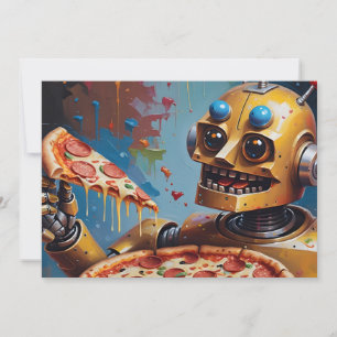 Roboterpizza Einladung