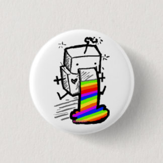 Roboterregenbogen Button