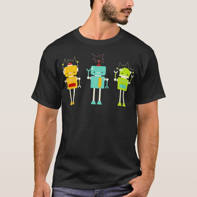 Robotertechnik I Robotik I Niedliche Roboter T-Shirt (Vorderseite)