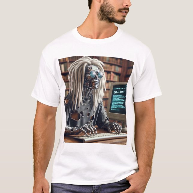 Robotertypen auf Tastatur T-Shirt (Vorderseite)