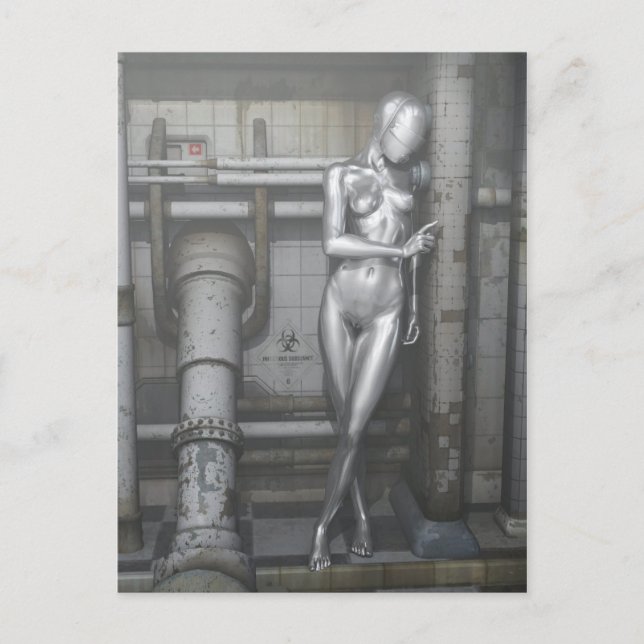 Robotfrau Postkarte (Vorderseite)