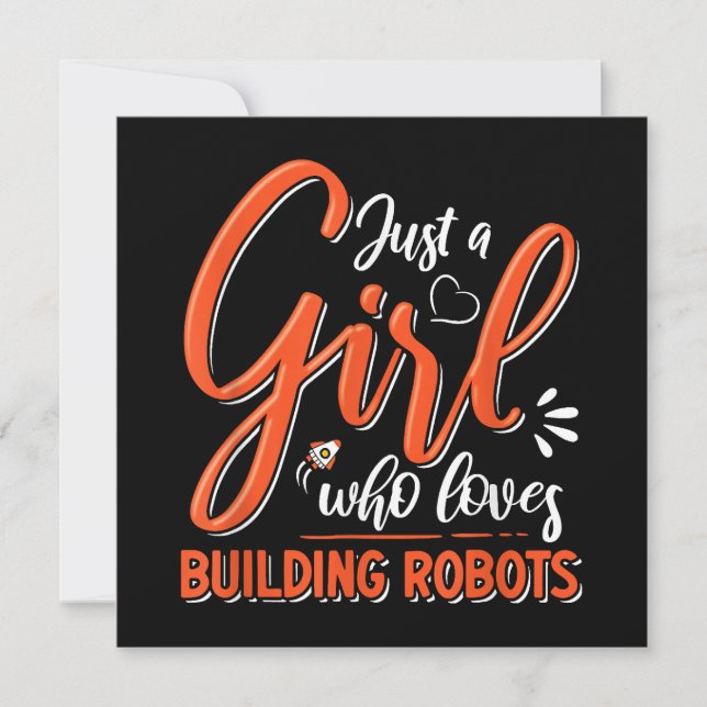 Robotics Engineer Robot Lover Engineering Girl Rob Dankeskarte (Vorderseite)