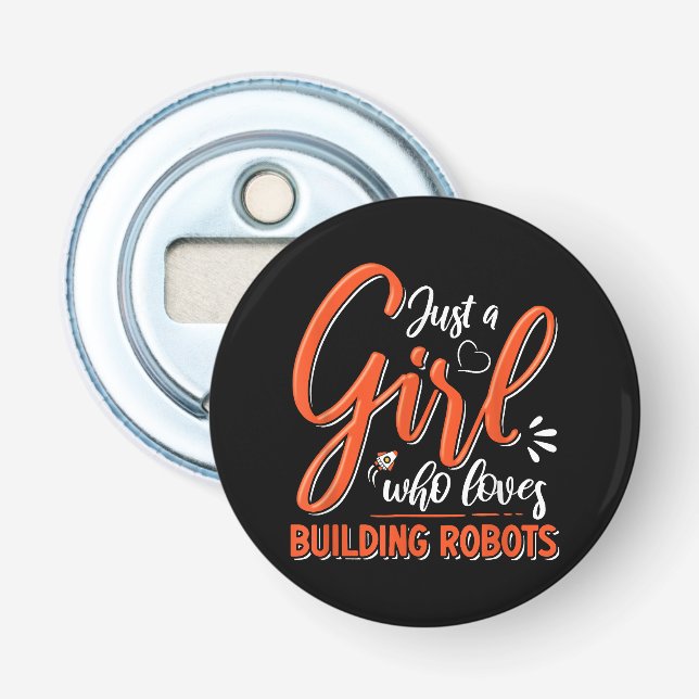 Robotics Engineer Robot Lover Engineering Girl Rob Flaschenöffner (Vorderseite)