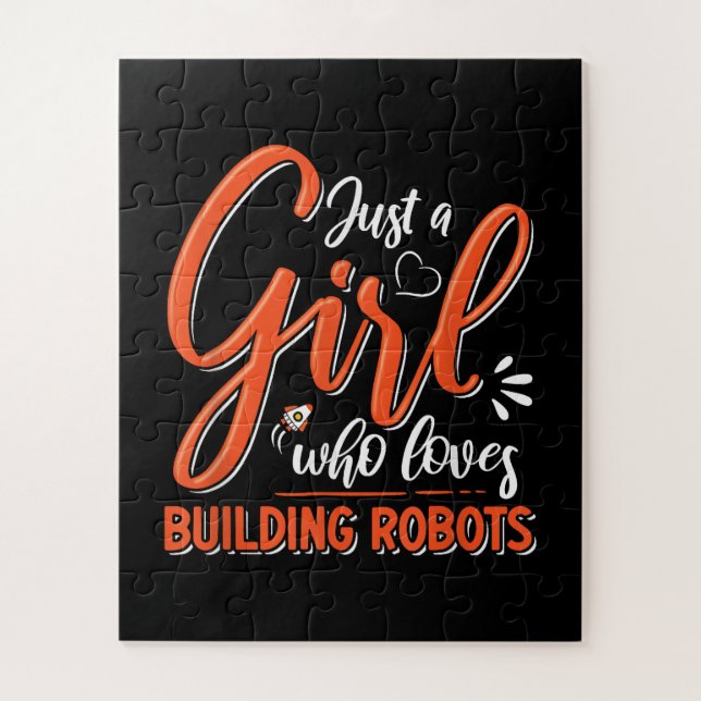 Robotics Engineer Robot Lover Engineering Girl Rob Puzzle (Vertikal)