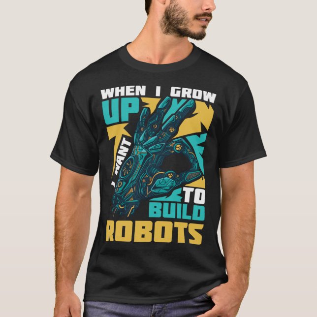 Robotics Engineer Software Gebäude Roboter T-Shirt (Vorderseite)