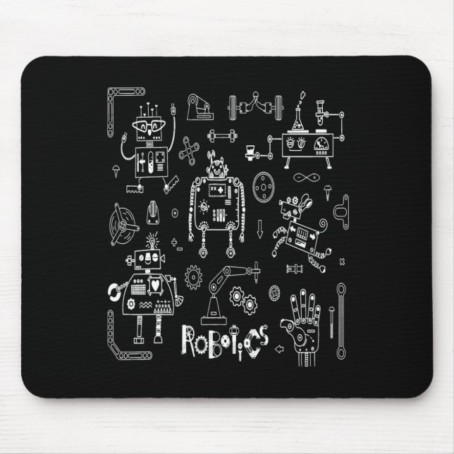 Robotics Engineer Technician Funny Vintage Robot  Mousepad (Vorne)