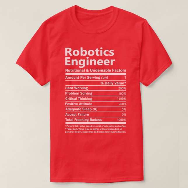 Robotik Engineer Ernährung und Undeni T-Shirt (Design vorne)