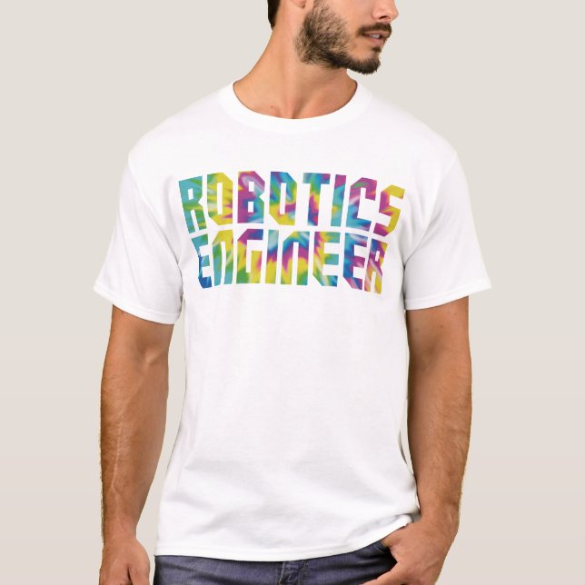Robotik Engineer Gefärbte Krawatte Retro T-Shirt (Vorderseite)
