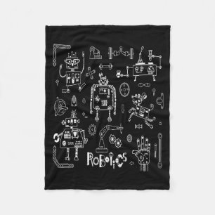Robotik-Ingenieur-Techniker Lustiger Vintage-Robot Fleecedecke