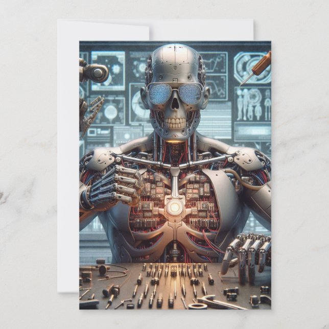 Robotingenieur Feiertagskarte (Vorderseite)