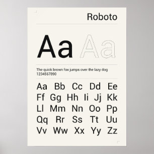 Roboto Schriftart Typografie Poster