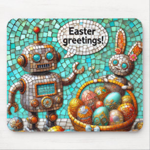 ROBOT'S EASTER GREETINGS Bunny Eggs ~ Mousepad