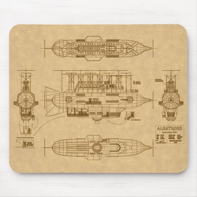 Robur's Albatross von "Master of the World" Mousepad (Vorne)