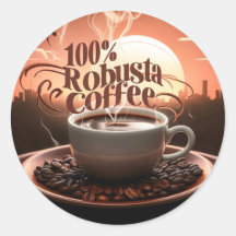 Robusta Coffee Lover Round Sticker