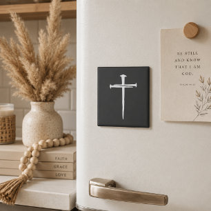 Robuste Drei Nägel Weiße Kreuz Christlich Magnet