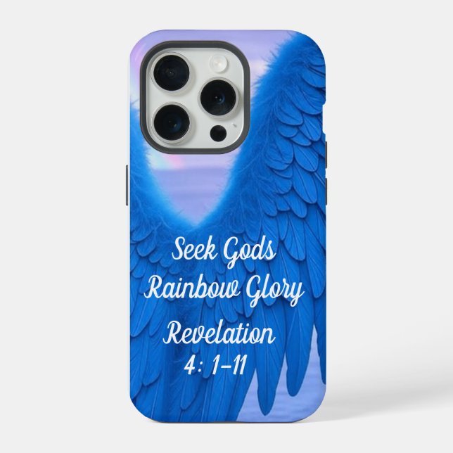 Robuste iPhone 15 16 Pro Max Hülle Engel Flügel (Rückseite)