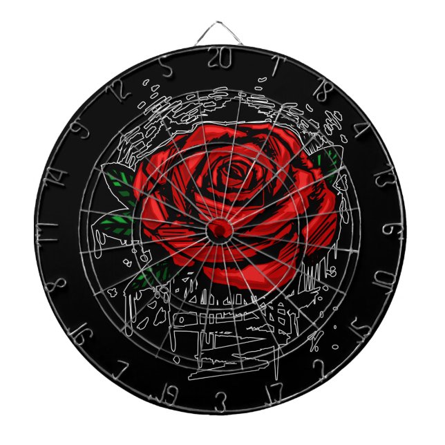 Robuste Rose  Dartscheibe (vorne)