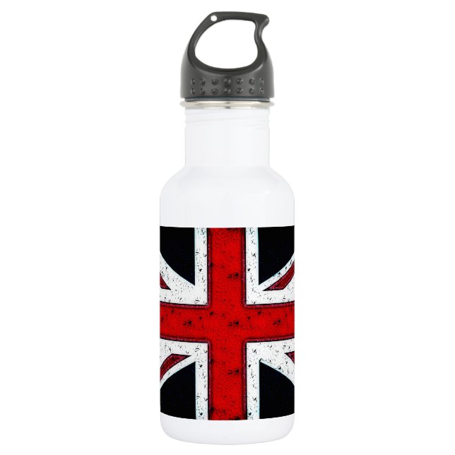Robuster Union Jack Edelstahlflasche (Vorderseite)