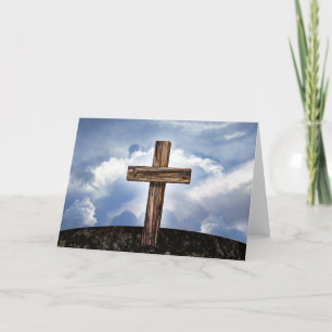 Robustes Kreuz mit Himmel Feiertagskarte