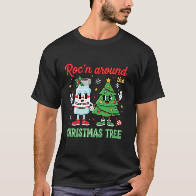 Roc um den Weihnachtsbaum ER ED ICU Nurse Ch T-Shirt (Vorderseite)