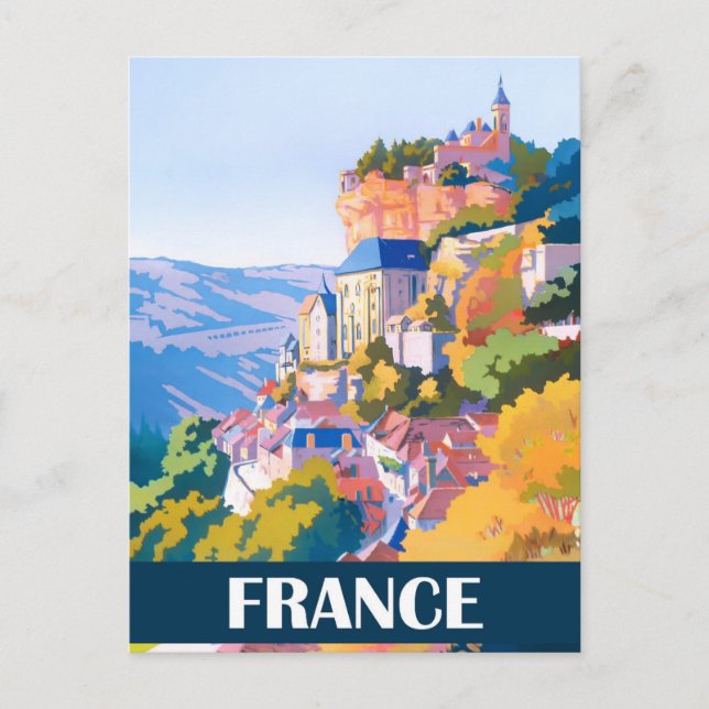 Rocamadour Frankreich Vintage Reise Postkarte (Vorderseite)