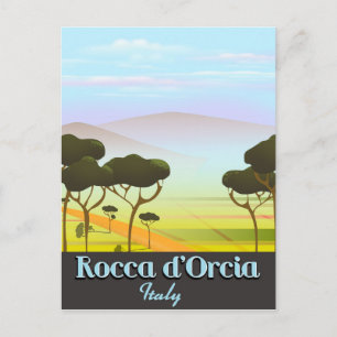 Rocca d'Orcia Italien Reiseplakat Postkarte