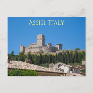 Rocca Maggiore, Assisi, Umbrien - Italien - Bergse Postkarte