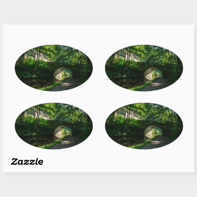 Rochdale Canal, Sowerby Bridge Ovaler Aufkleber (Blatt)