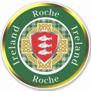 Roche Irish Shield/Celtic Cross Personalisiert Aufkleber