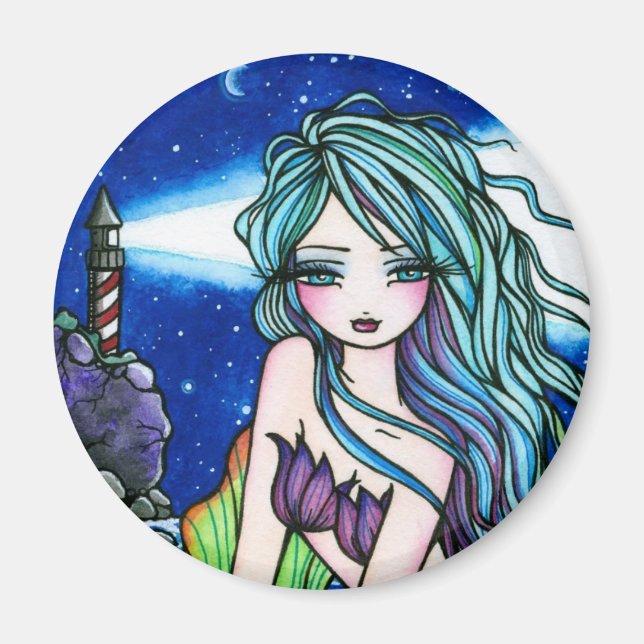 Rochelle Mermaid Fantasy Fairy Lighthouse Magnet (Vorne)