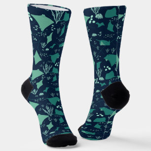 Rochen Schwimmen unter Wasser Cooler Ozean Socken