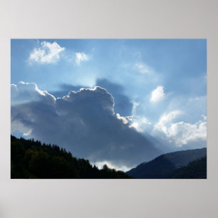 Rochen und Wolken Poster
