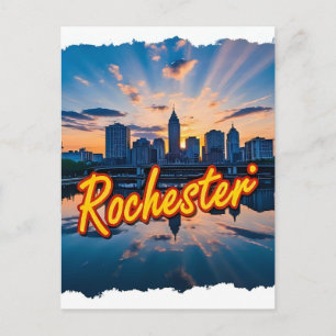 Rochester City Skyline New York USA Postkarte