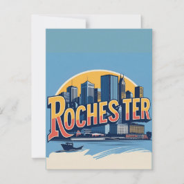 Rochester City Skyline New York USA Postkarte