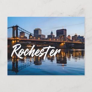 Rochester City Skyline New York USA Postkarte