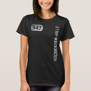 Rochester Hills Michigan 947 Area Code Vintag Ret T-Shirt