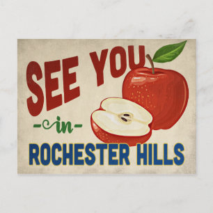 Rochester Hills Michigan Apfel - Vintage Reise Postkarte