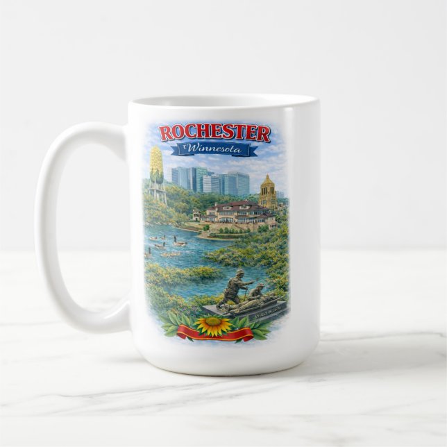 Rochester MN Minnesota Landmarks Coffee Mug Kaffeetasse (Links)