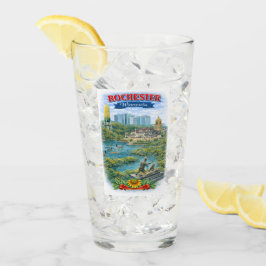 Rochester MN Minnesota Landmarks Glass Cup Glas