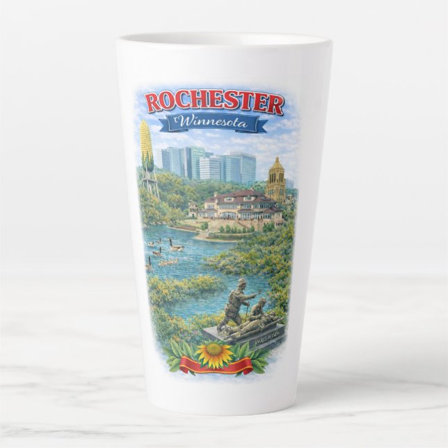 Rochester MN Minnesota Landmarks Latte Mug Milchtasse (Vorderseite)
