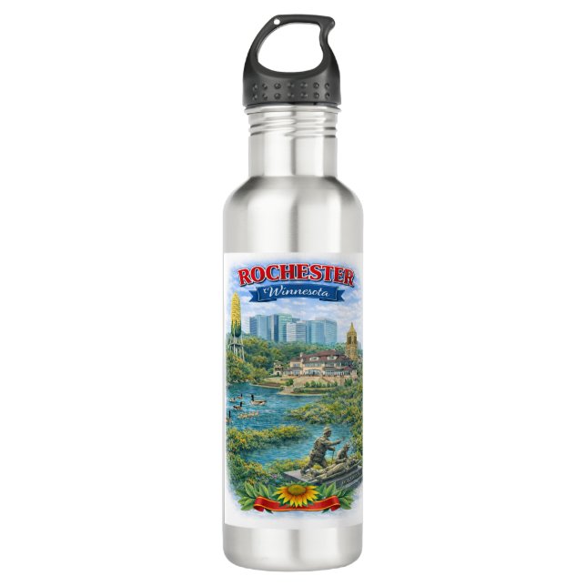 Rochester MN Minnesota Landmarks Water Bottle Edelstahlflasche (Vorderseite)