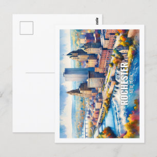 Rochester New York Berühmte Reiseziele Aquarell Postkarte