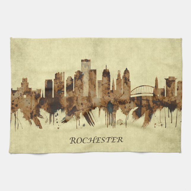 Rochester New York City Geschirrtuch (Horizontal)