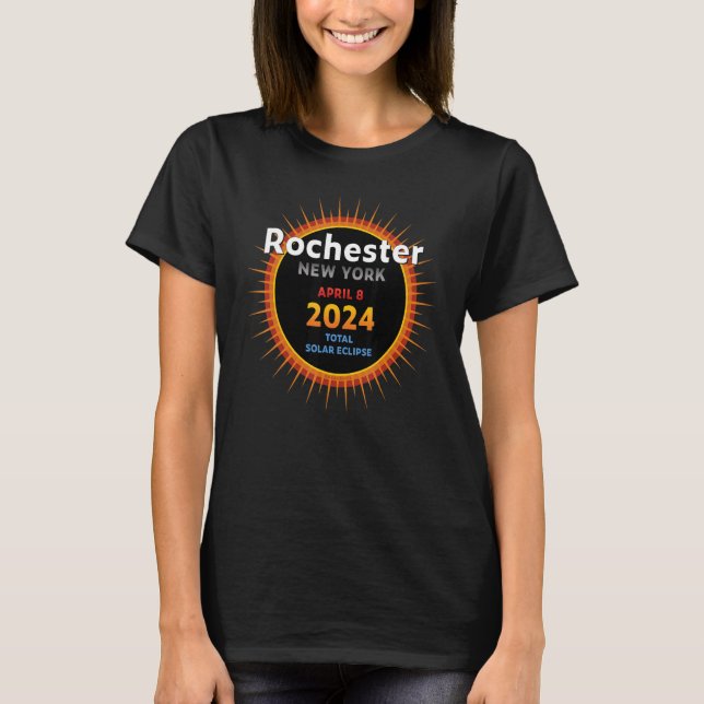 Rochester New York NY Total Solar Eclipse 2024 2 T-Shirt (Vorderseite)