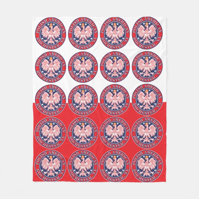 Rochester New York Polish Eagle Fleecedecke (Vorderseite)