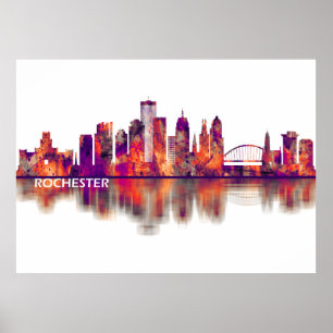 Rochester New York Skyline Poster