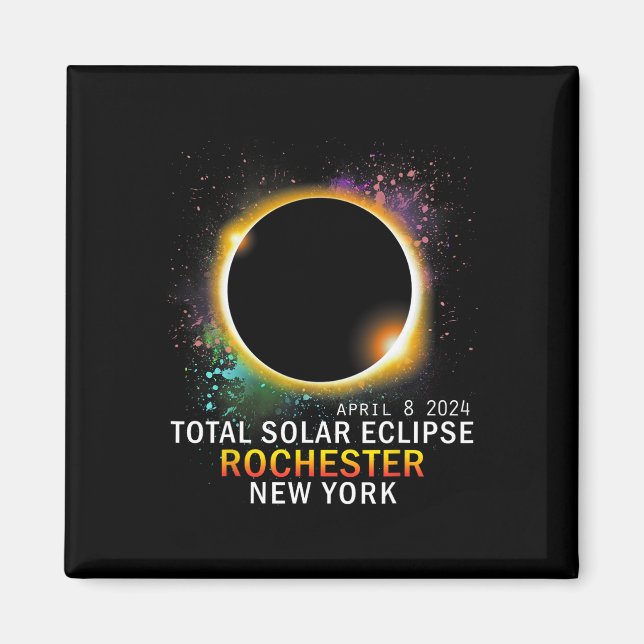 Rochester New York Total Solar Eclipse 8. April 20 Magnet (Vorne)
