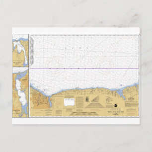 Rochester, NY Nautical Lake Ontario Chart Postkarte