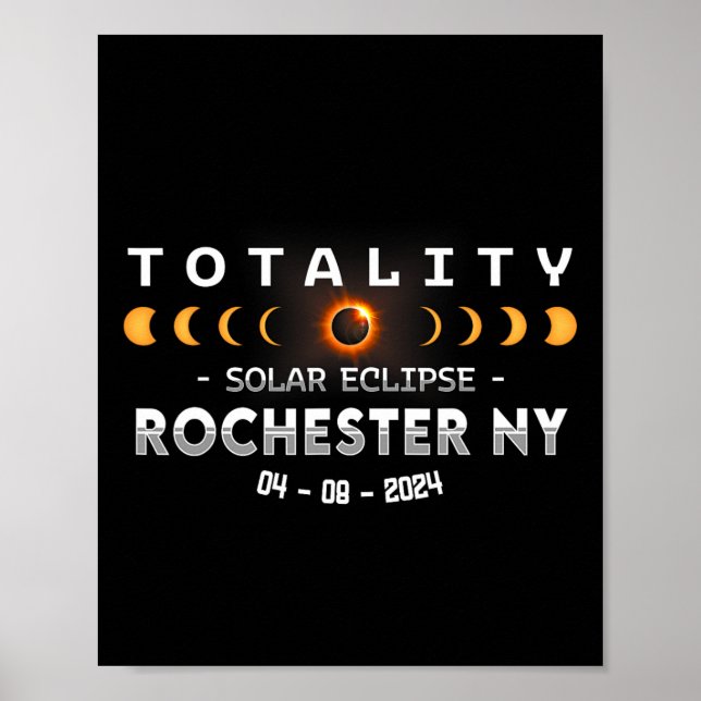 Rochester Ny Total Solar Eclipse 2024 Poster (Vorne)
